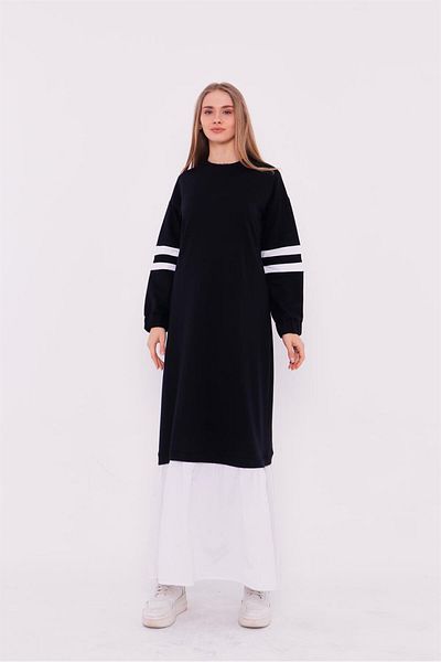 Bwest Gupse Sleeve Stripe Skirt Detail Sports Dress - 71079.015 - Navy