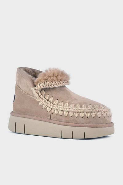 Mou Eskimo Bounce Boots with Logo, Genuine Leather, Soft Feather and Stitching Detail Boots Mu.Fw 531009 A Glass