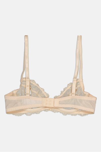 NA-KD Women Textured Non Padded Wired Bra, Pearl