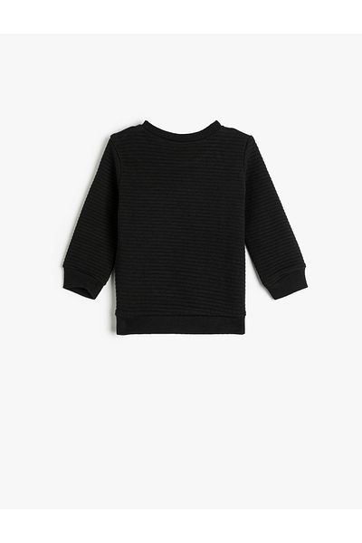 Koton Basic Sweatshirt Textured Crew Neck Cotton