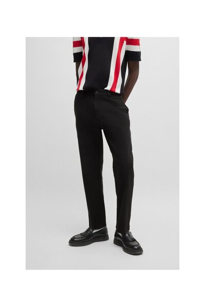 HUGO Pamuklu Gabardin Kumaştan, Daralan Kesim, Normal Ağlı Chino Pantolon