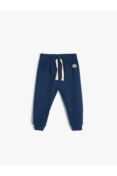 Koton Textured Basic Sweatpants - Tie-Up Waist Design