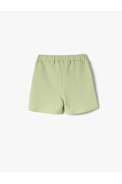 Koton Textured Shorts - Pockets and Elastic Waist
