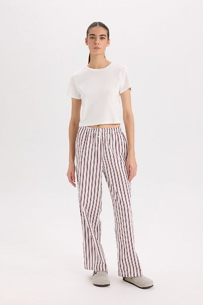 DeFacto Regular Fit Striped Poplin Pajama Bottoms to Fall in Love - E3028Ax24Wn