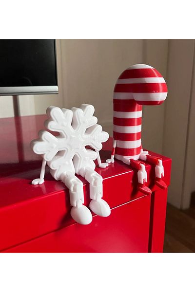 ARES CRAFT 2 Pieces Christmas Themed Sitting Snowflake