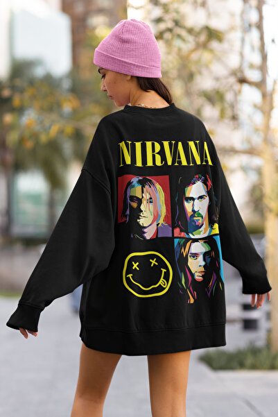 SEVBANO Φούτερ Nirvana Printed Unisex Oversize Music Band
