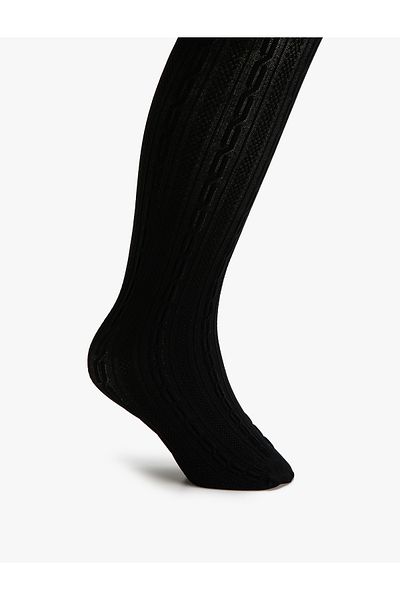 Koton Basic Pantyhose Textured 60 Denim