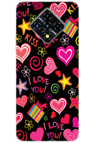 Ceppare iNfinix Zero 8 (X687) Uyumlu Kılıf Desen Baskılı Silikon Kıss Love ST...