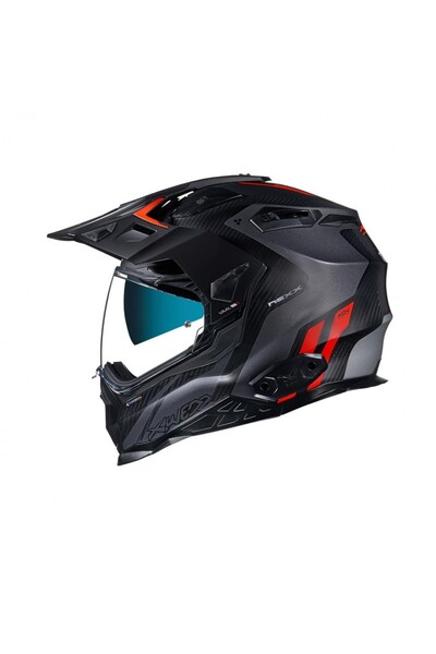 Nexx X.WED 2 VAAL KAPALI KARBON KASK MAT KIRMIZI-GRİ