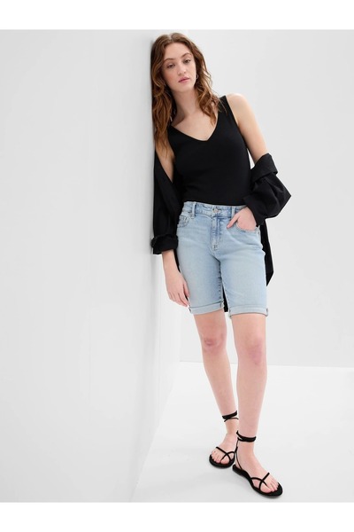 GAP Kadın Açık Mavi Denim Şort