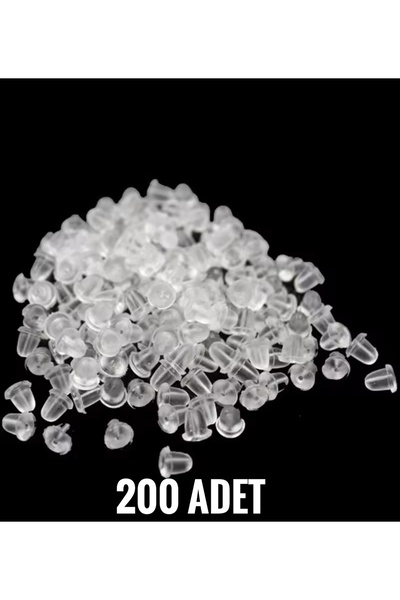 RoseRossi Kadın 200 Adet 100 Çift Şeffaf Plastik Piston Küpe Aralığı