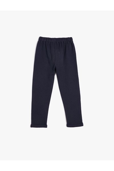 Koton Basic Sweatpants Textured Cotton Tie Waist