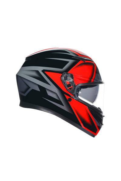 AGV K3 COMPOUND KAPALI KASK SİYAH-KIRMIZI
