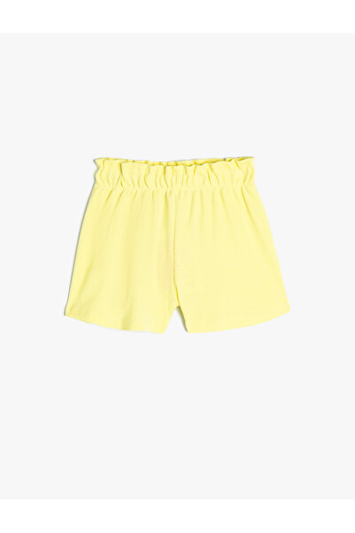 Koton Basic Şort Dokulu Beli Lastikli Pamuklu