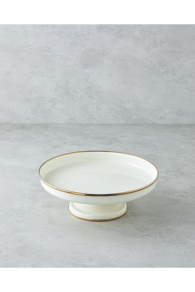 English Home 28 cm Cream Nost Enameled Cake Stand