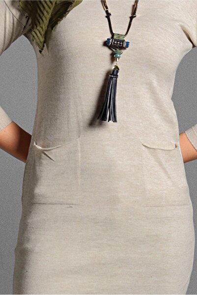 Alvina 40424 Model Pocketed Knitwear Tunic