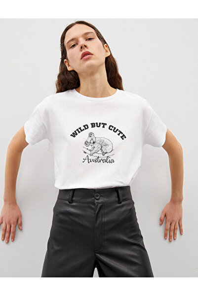 Koton Γυναικείο T-shirt Ecru 1yal18046ık