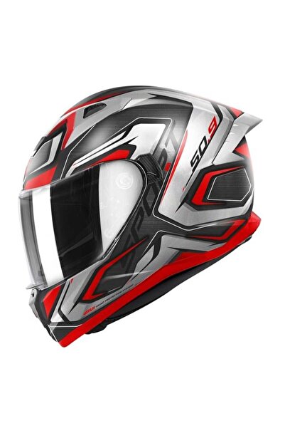 Givi 50.9 ATOMIC KAPALI KASK MAT SİYAH-GRİ-KIRMIZI