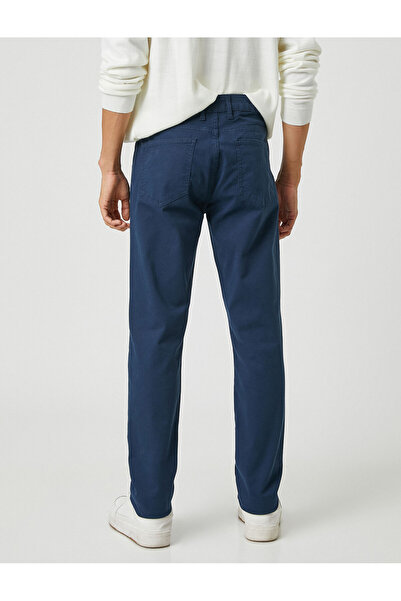 Koton Basic Gabardine Trousers with Buttons and Pocket Detail