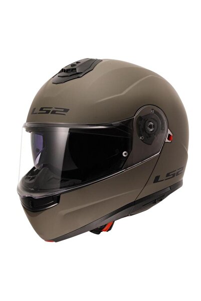 LS2 STROBE 2 ÇENE AÇILIR KASK MAT KUM