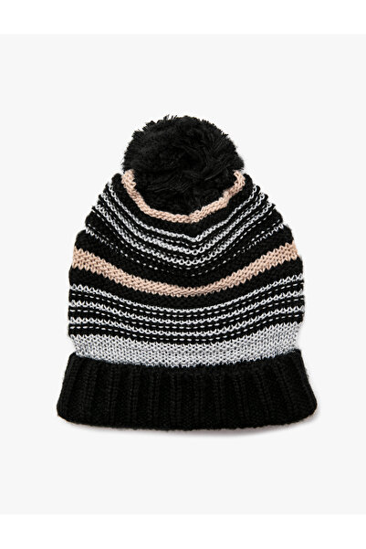 Koton Beretă cu dungi negre pentru femei 9KAK56002AA