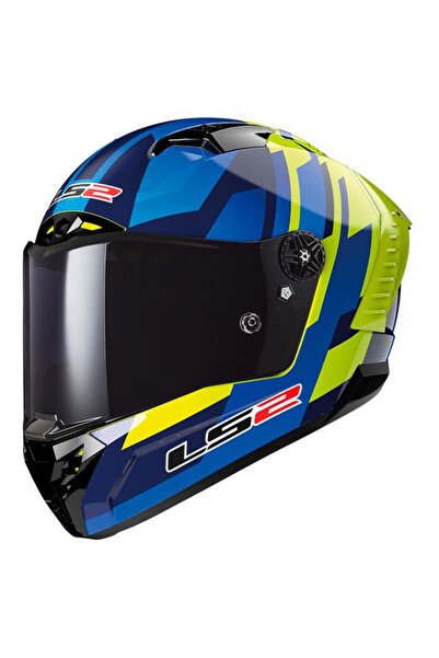 LS2 THUNDER KARBON GAS KAPALI KASK MAVİ-NEON SARI