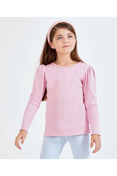 Primo Gino Full Sleeves T-shirt Puff & Fitted Pattern Ankle Length Leggings - Pink Blue