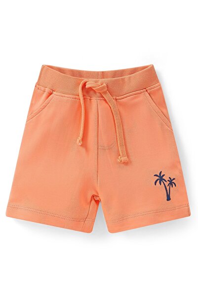 Babyhug Single Jersey Half Sleeves T-Shirt & Shorts Set Beach Themed Print - Orange
