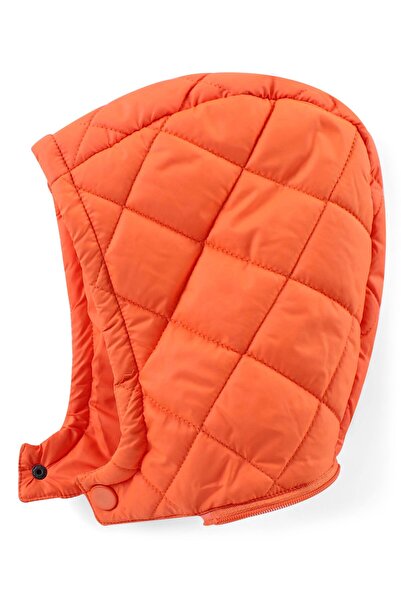 Babyhug Woven Full Sleeves Padded Hooded Jacket With Text Detailing - Orange
