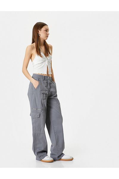 Koton Chino Cargo Pants Gabardine Comfortable Fit Cotton