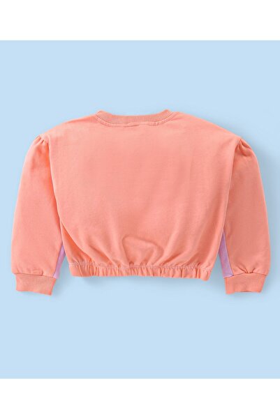 Babyhug Terry Knit Full Sleeves Top & Pants Set With Text Print - Pink & White