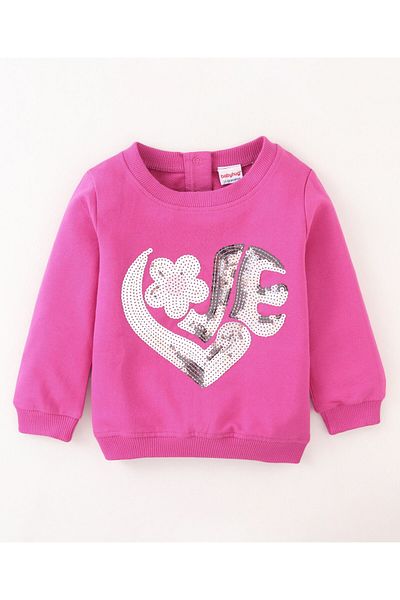 Babyhug Cotton Knit Full Sleeves Sweat Jacket & Lounge Pants Set Minnie Print - Pink