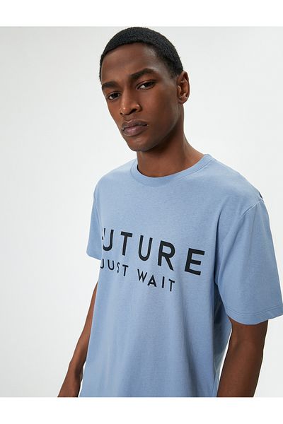 Koton Bavlněné tričko s potiskem Crew Neck Slogan