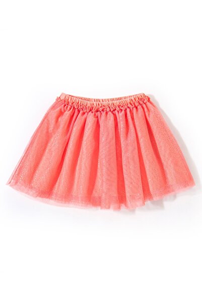 Babyhug 100% Cotton Half Sleeves Top & Skirt with Frill Detailing Zebra Print - Peach & Orange