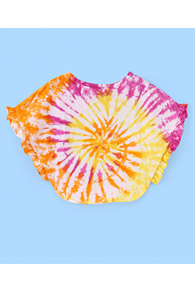 Ollington St. Ollington St. 100% Cotton Knit Half Sleeves Tie & Die Top Floral Print & Shorts Set- Multicolour