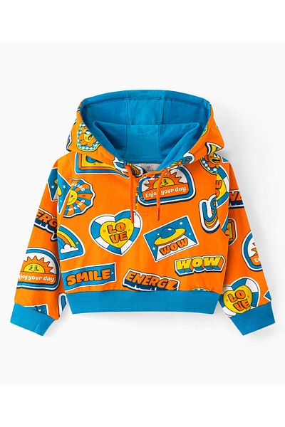 Ollington St. Ollington St. 100% Cotton Knit Full Sleeves Hooded T-Shirt & Cargo Joggers Co-Ord Set - Multicolor