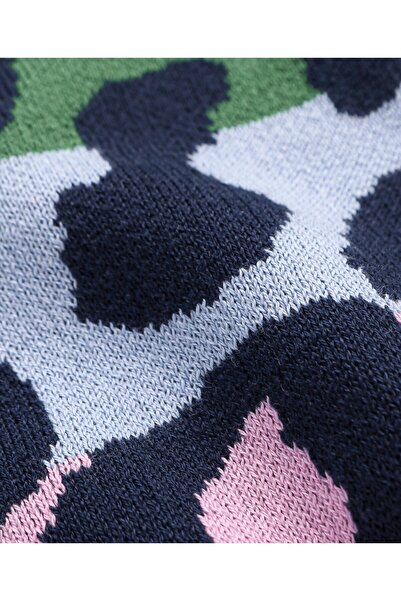 Bonfino 100% Cotton Knit Full Sleeve Drop Shoulder Front Open Sweater - Green Yellow & Black