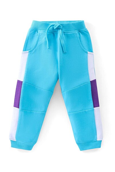 Babyhug Cotton Knit Full Sleeves Colour Block Hooded T-Shirt & Lounge Pant Set- Multicolour