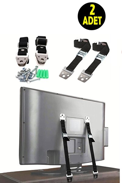 usin 2 Takım Lcd Tv Askısı Dolap Gardırop Kitaplık Sabitleme Bebek Çoçuk Koruma Deprem Güvenlik Kemeri