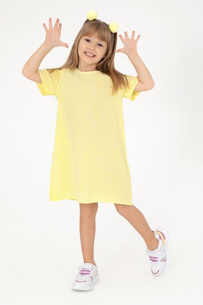 U.S. Polo Assn. Girls Neon Yellow Sleeveless Woven Dress 50269610 -Vr168