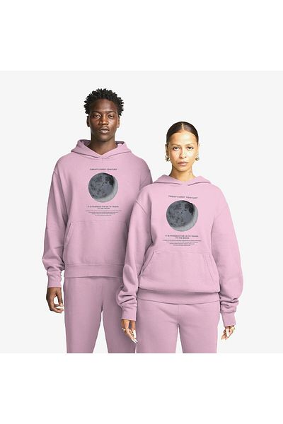 The Champ Clothing Φούτερ με κουκούλα Polar Moon με στάμπα ροζ Unisex με κουκούλα