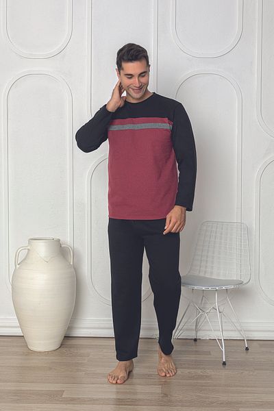 Sude HOMEWEAR Men's Black Color Two Thread Pajama Set