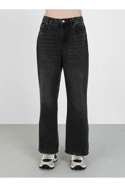 Benin Black Denim Straight Trousers - Washable - Benin