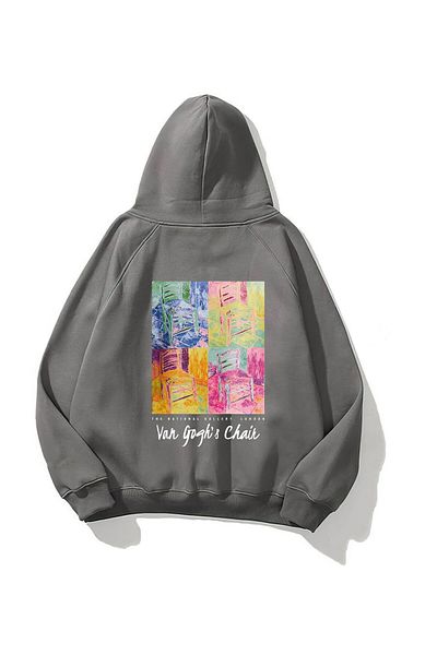 The Champ Clothing Van Gogh's Chair Printed - Smoked Unisex Hooded Hoodie φούτερ