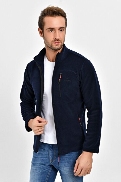 DYNAMO Чоловіча темно-синя флісова куртка на блискавці з кишенями