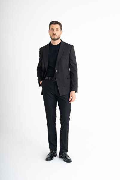 Suitmen Süper Slim Fit Takım Elbise - Siyah