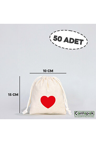 ÇANTAPAK ÇANTAPAK BÜZGÜLÜ HAM BEZ KESE 10 CM EN X 15 CM BOY  (50 ADET ) KIRMI...