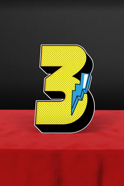 Hey Parti Superhero Themed 3 Numbers Standing Board Table Decoration