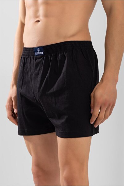 BAYKAR Ανδρικό βαμβακερό άνετο κομμένο Terry Waist Boxer 3 Pack Μαύρο