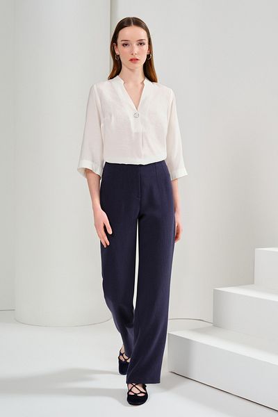 Naramaxx Wide Leg Textured Trousers
